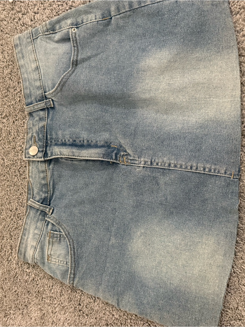 Light Wash Denim Mini Skirt